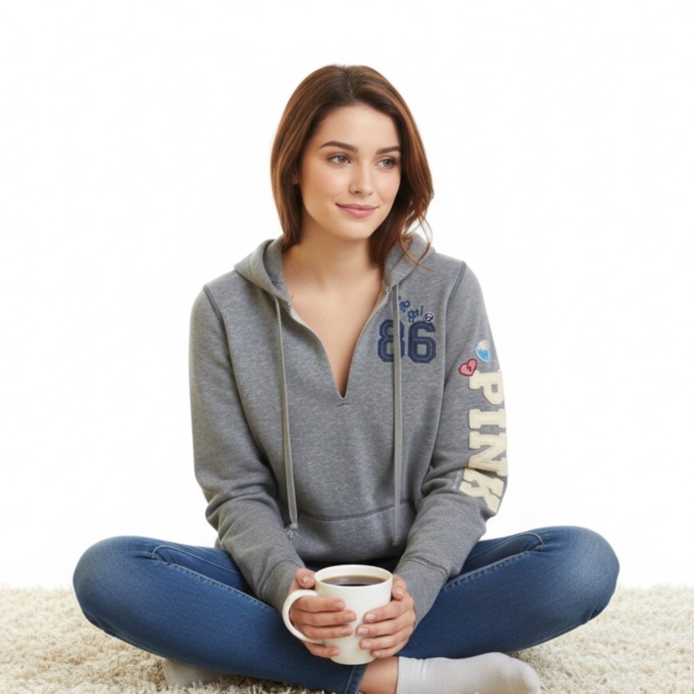 PINK Victoria's secret hoodie with patches